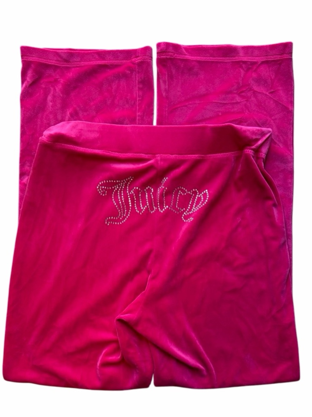 Juicy Couture Hot Pink Velour Rhinestone Logo Lounge Pants Size Medium